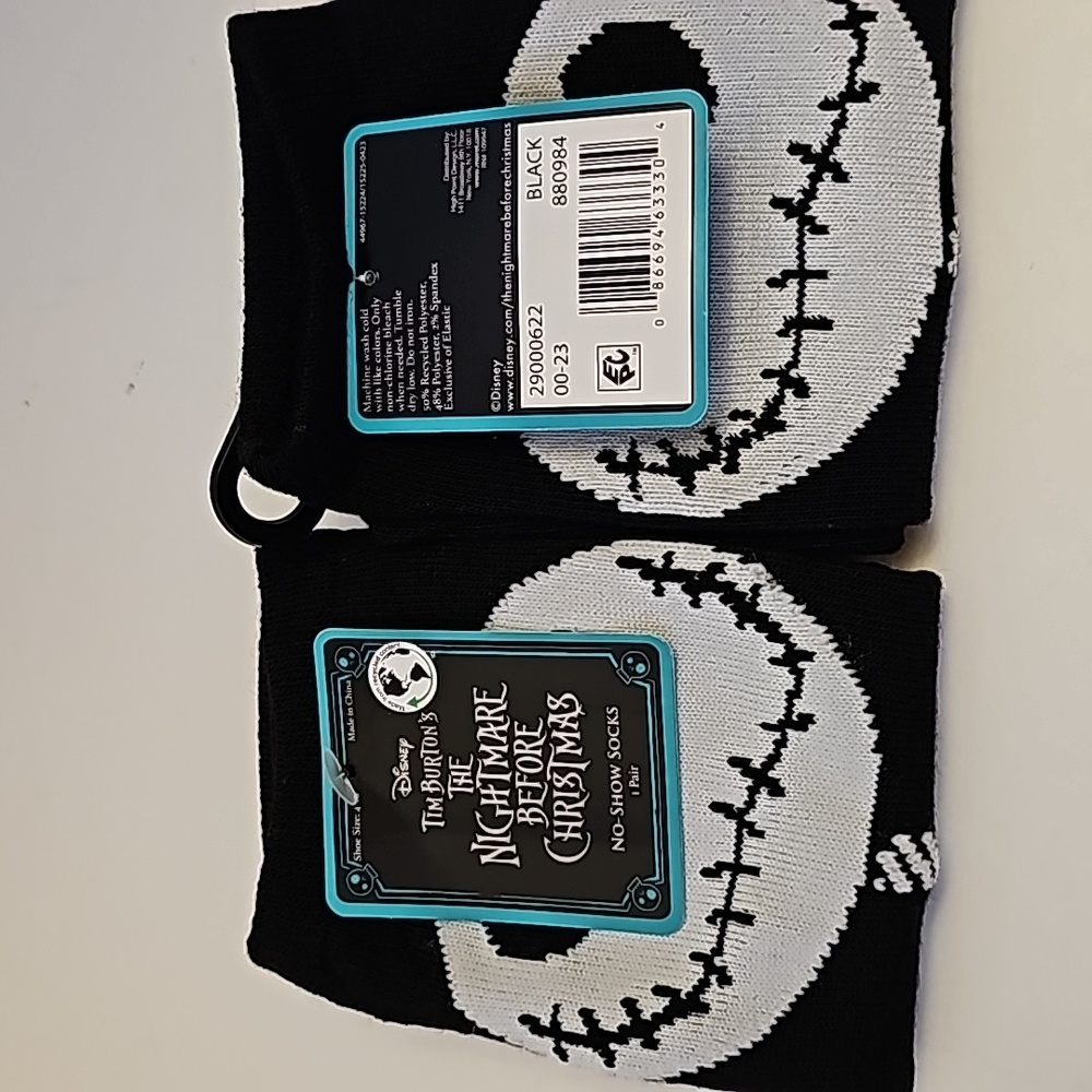 Disney Jack Skellington Nightmare Before Christmas No-Show Socks (2pair) sz 4-10 - Picture 4 of 6
